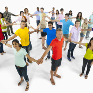 Large,Group,Of,Multi-ethnic,Young,People,Connecting,Together